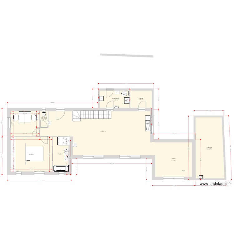 Bureau v2. Plan de 15 pièces et 187 m2