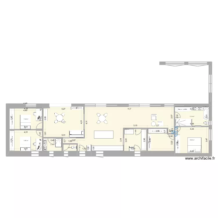 Maison plan. Plan de 8  et 146 m²