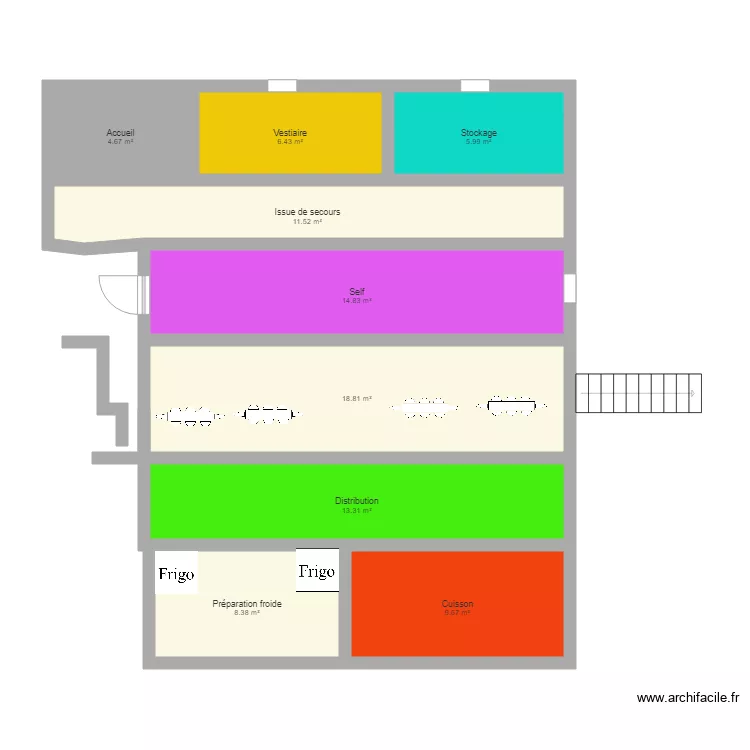 Plzan cuisine lyc&eacute;e Storck. Plan de 
