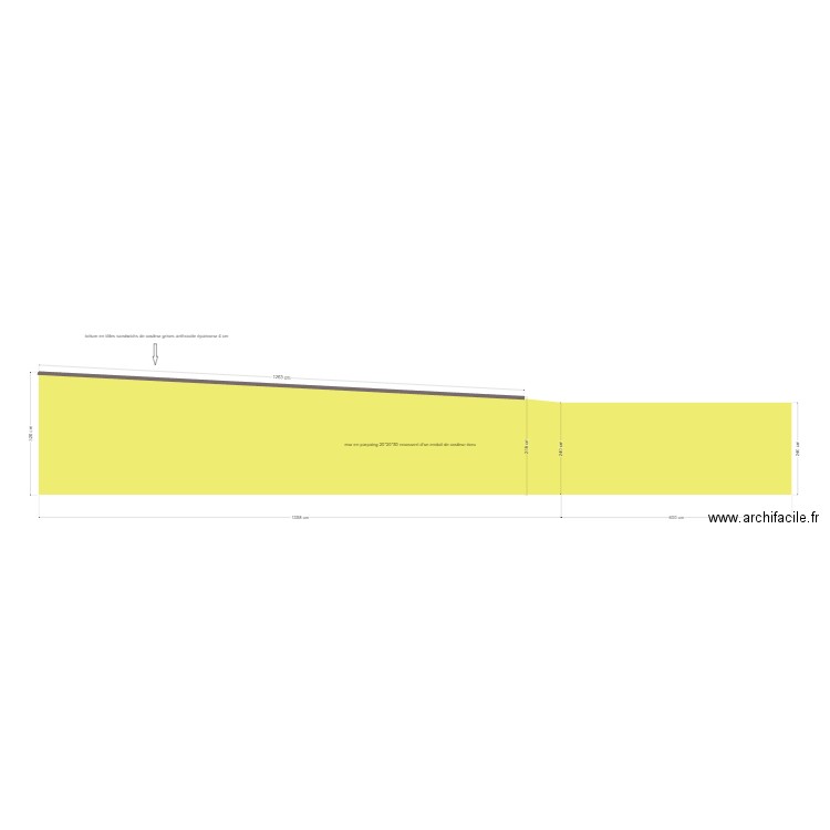 vue de gauche du mur (côté voisin). Plan de 0 pièce et 0 m2