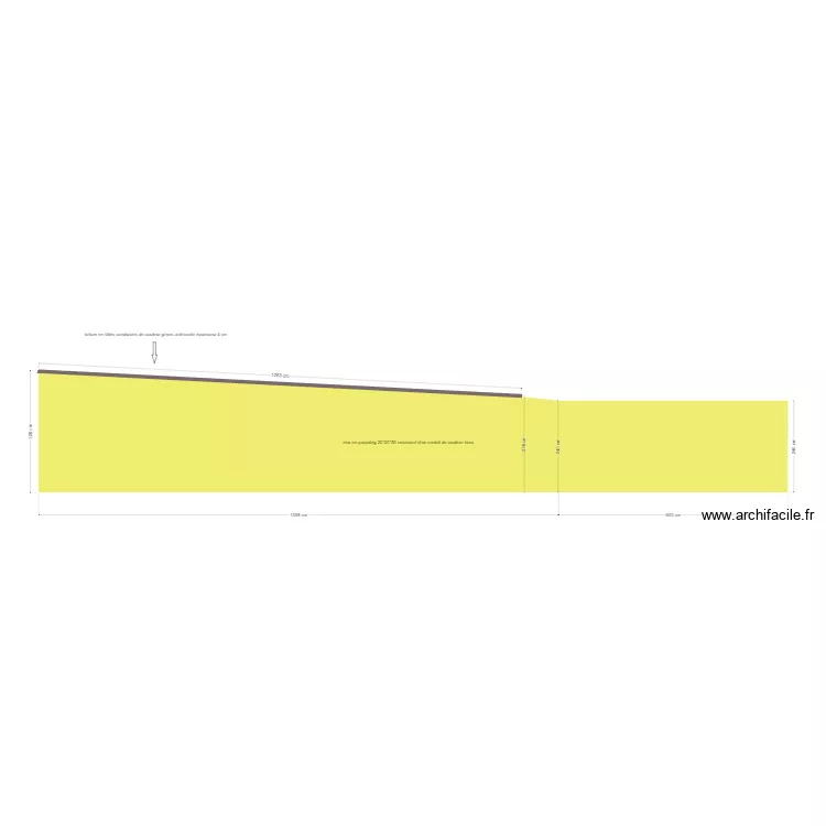 vue de gauche du mur (côté voisin). Plan de vue de gauche du mur (côté voisin). Plan de