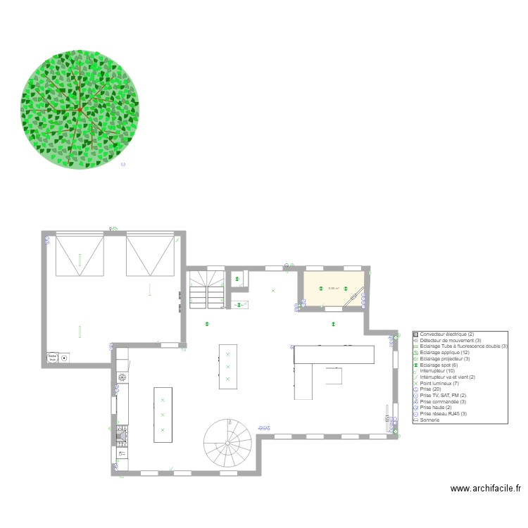 Chalet B RDC. Plan de 0 pièce et 0 m2