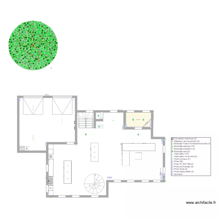 Chalet B RDC. Plan de 