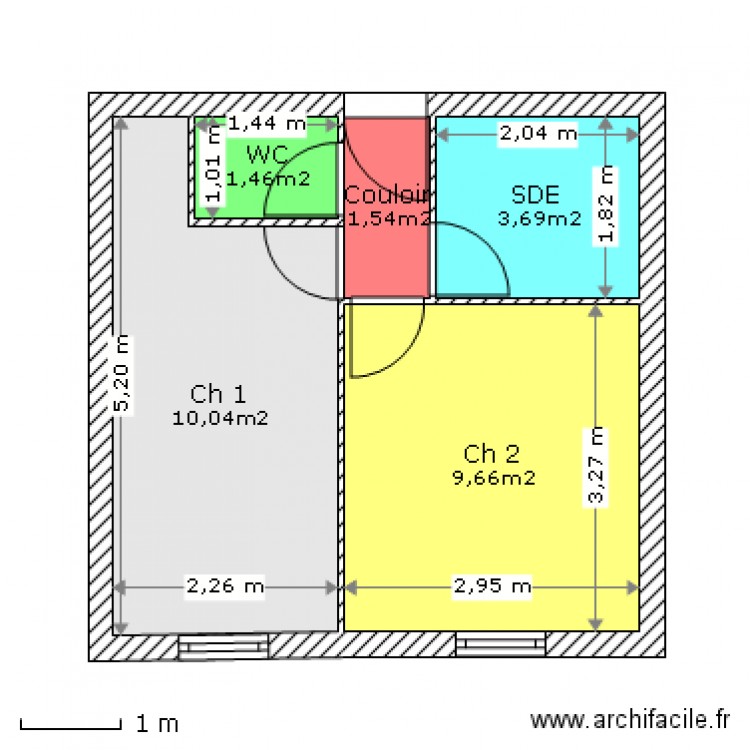 Massias Partie Nuit. Plan de 0 pièce et 0 m2