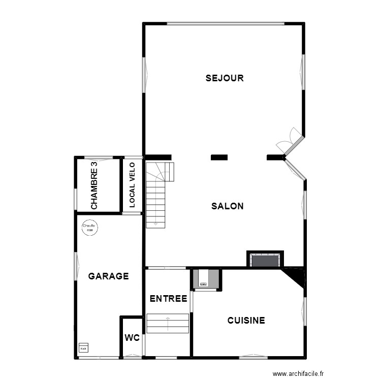 lestoux. Plan de 4 pièces et 21 m2