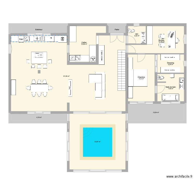 Kochi. Plan de 22 pièces et 384 m2