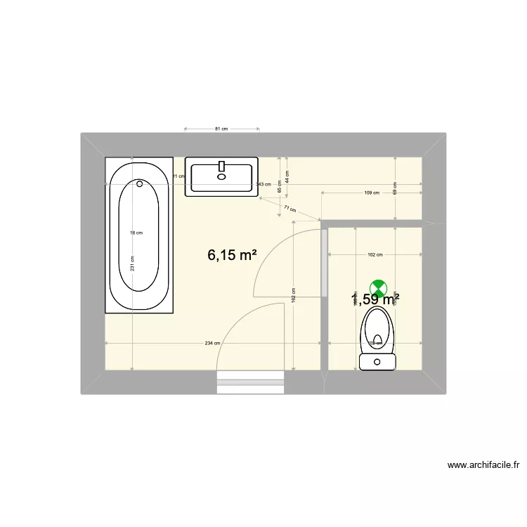 SDB RCD Ouest Cav&eacute;e verte. Plan de 