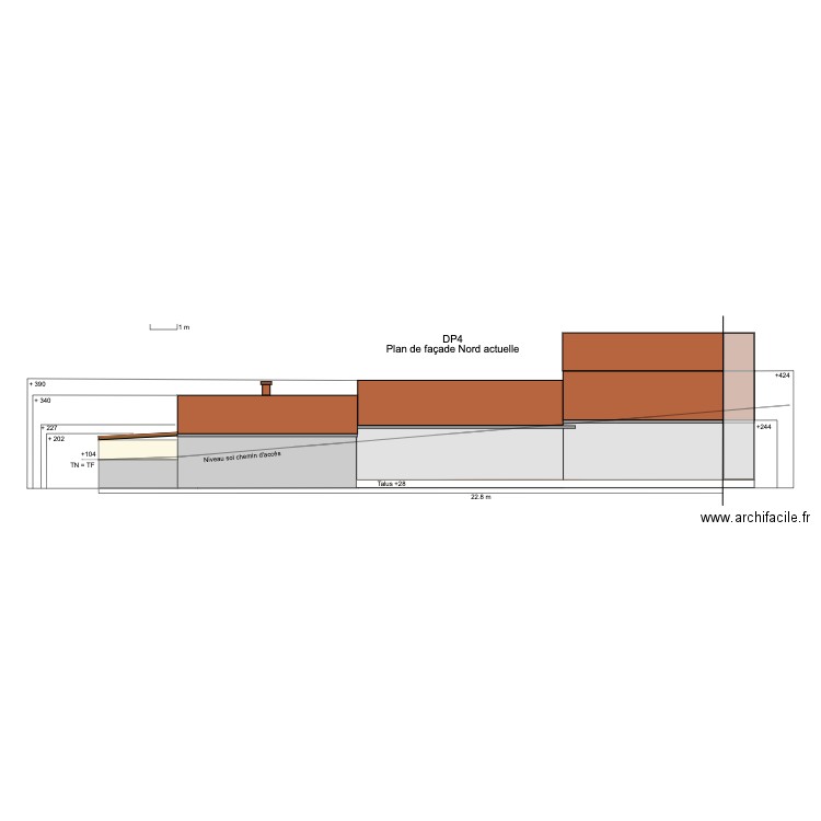 Facade Nord. Plan de 0 pièce et 0 m2