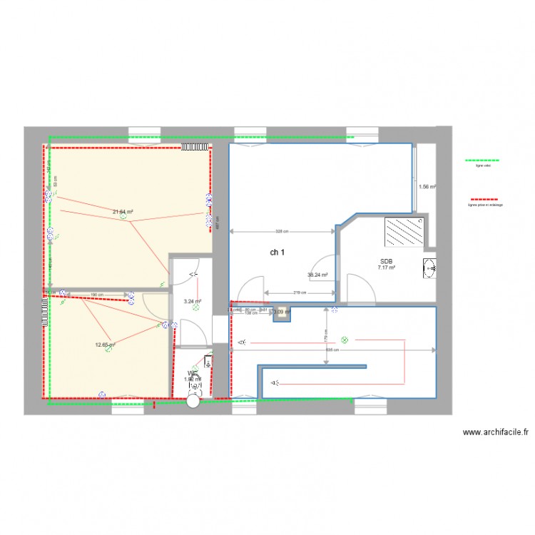 plan elec amenagement. Plan de 0 pièce et 0 m2