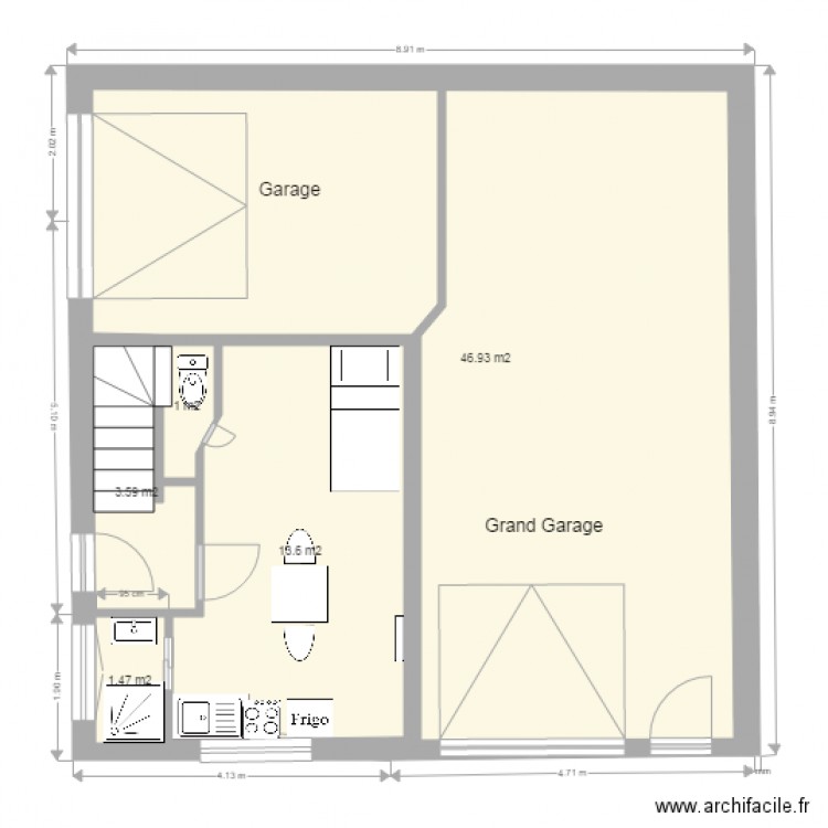 Leprince rez de chaussée. Plan de 0 pièce et 0 m2