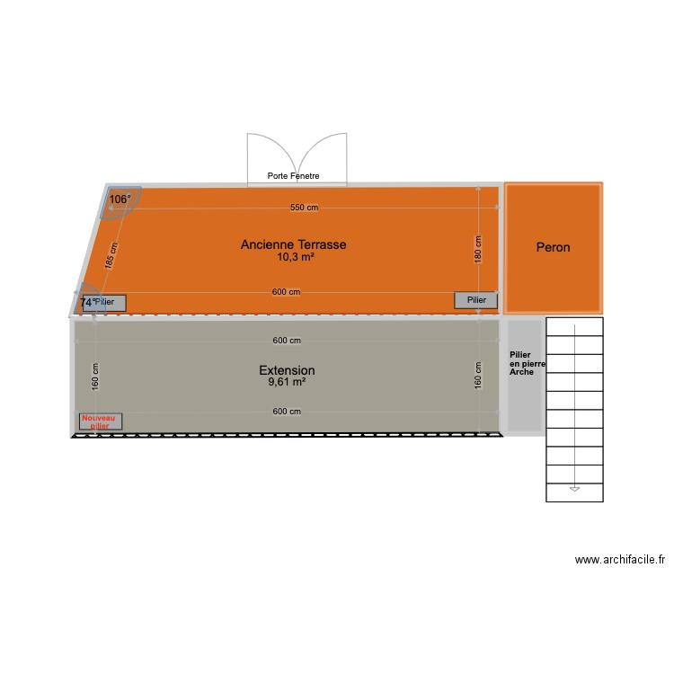 TERRASSE CHANDOLAS 2. Plan de 4 pièces et 23 m2