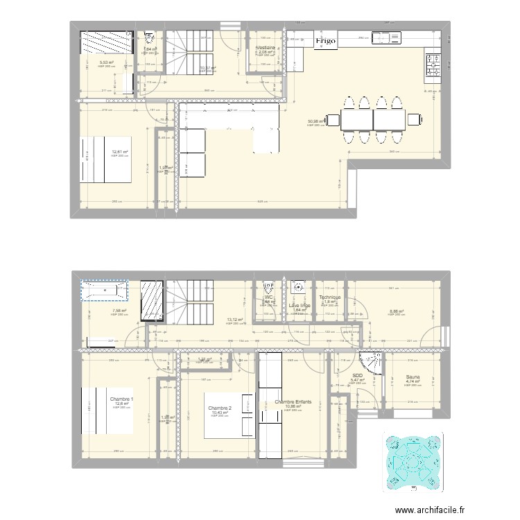 Chalet 3 - Revu. Plan de 20 pièces et 167 m2
