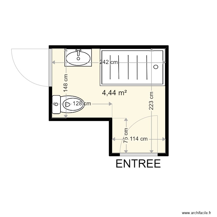 JOFFROY DANIEL . Plan de 1 pièce et 4 m2