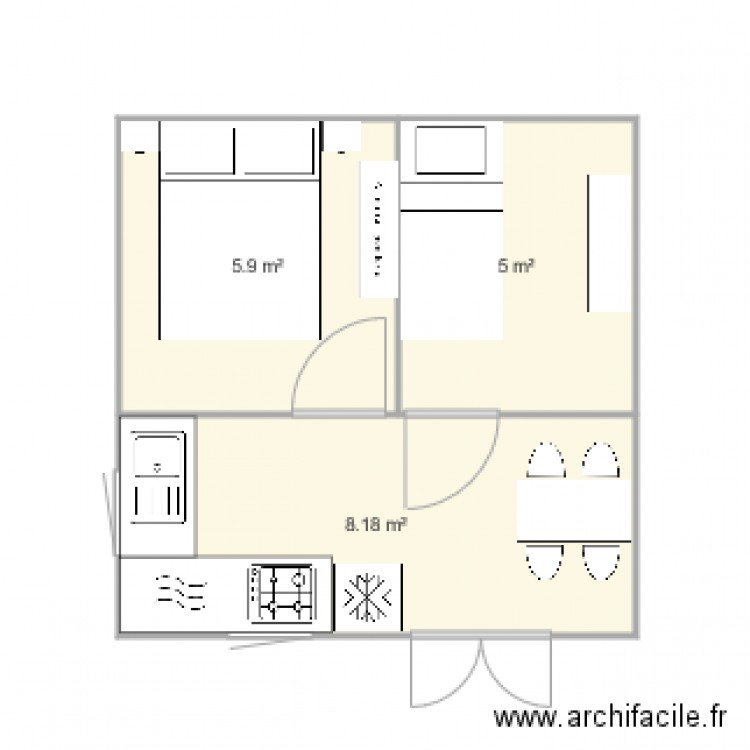 chalet 19m2 4 personnes V2. Plan de 0 pièce et 0 m2