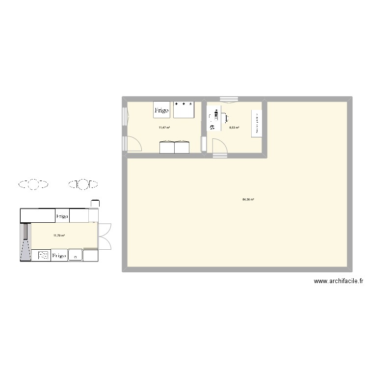 pastaroute. Plan de 4 pièces et 116 m2