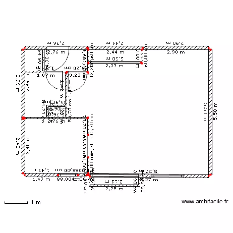 appartement avec m&eacute;trage. Plan de 