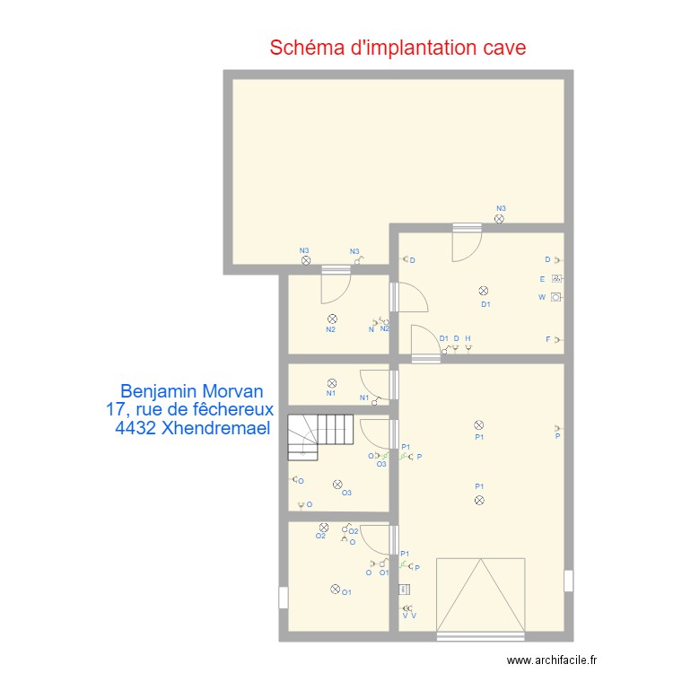 Electricité cave Xhendremael. Plan de 0 pièce et 0 m2