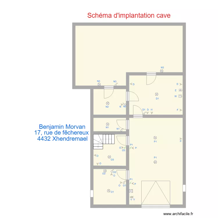 Electricit&eacute; cave Xhendremael. Plan de 