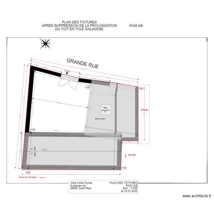 pcmi 5A APRES TRAVAUX toit gris. Plan de 0 pièce et 0 m2