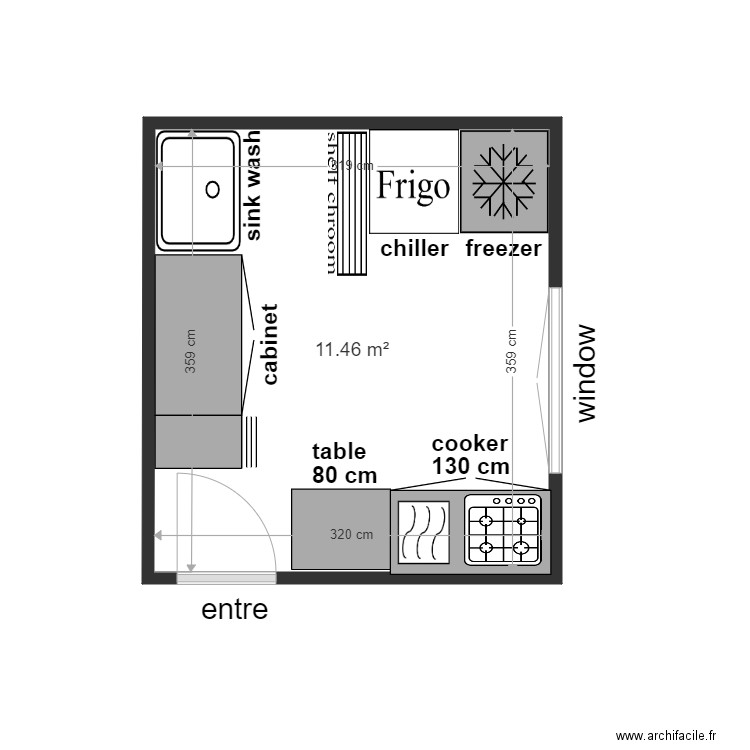 villa univair halban. Plan de 1 pièce et 11 m2