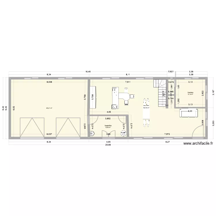GRANGE ACTUELLE. Plan de 4 pièces et 119 m²
