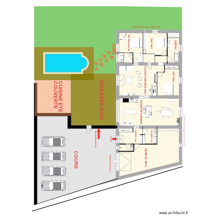 Julien dessiner ext. Plan de 14 pièces et 356 m2