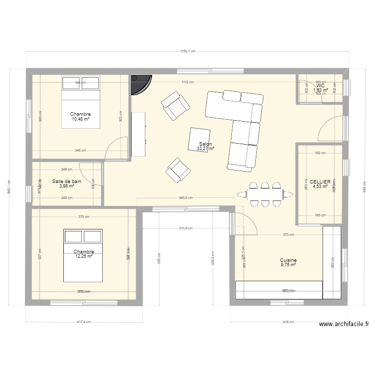 aulas. Plan de 10 pièces et 161 m2