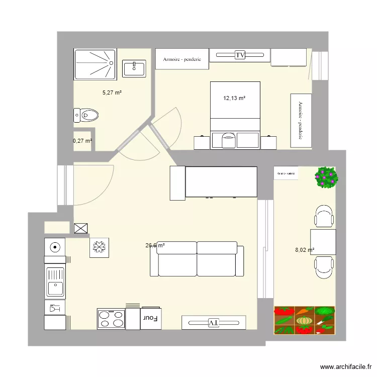 Appart Auriol. Plan de Appart Auriol. Plan de