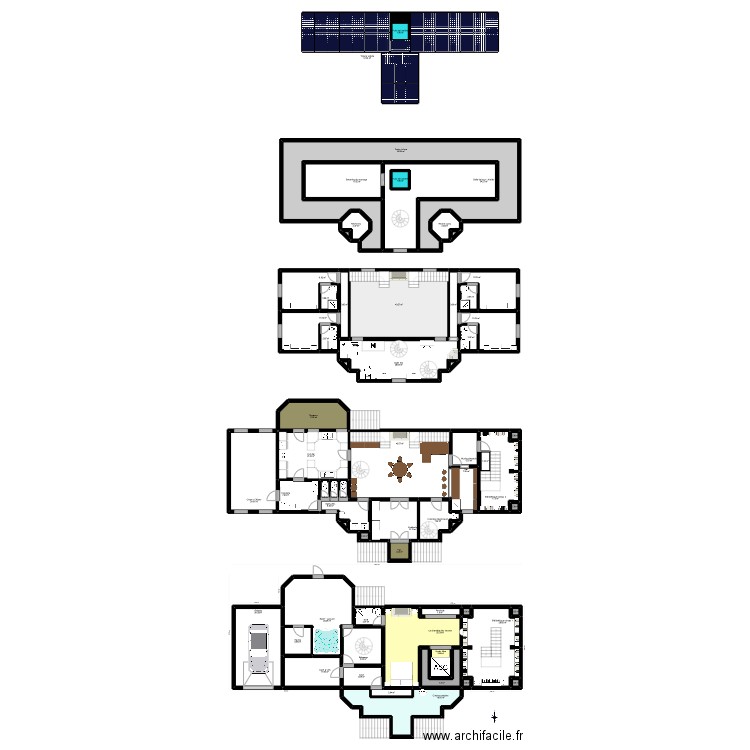 La terre enchantée. Plan de 63 pièces et 666 m2