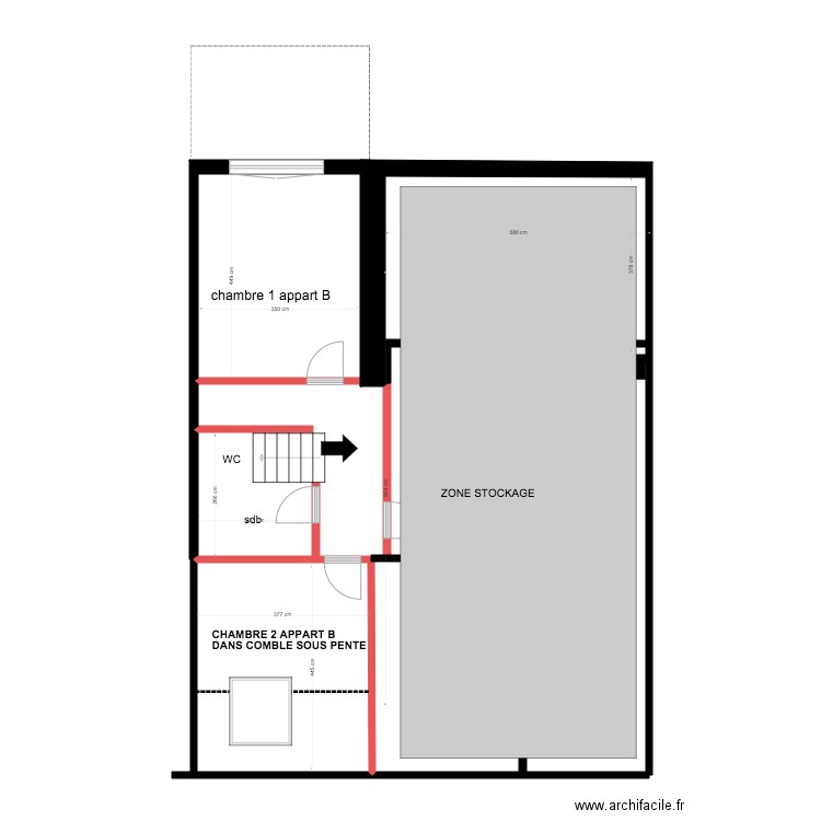  ETAGE COMBLE APPART B. Plan de 0 pièce et 0 m2