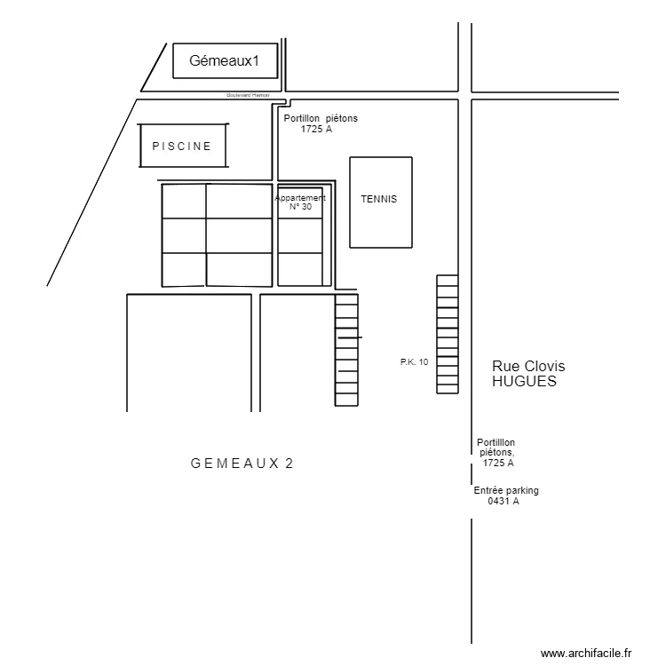 Plan R&eacute;sidence G&eacute;meaux 2. Plan de 