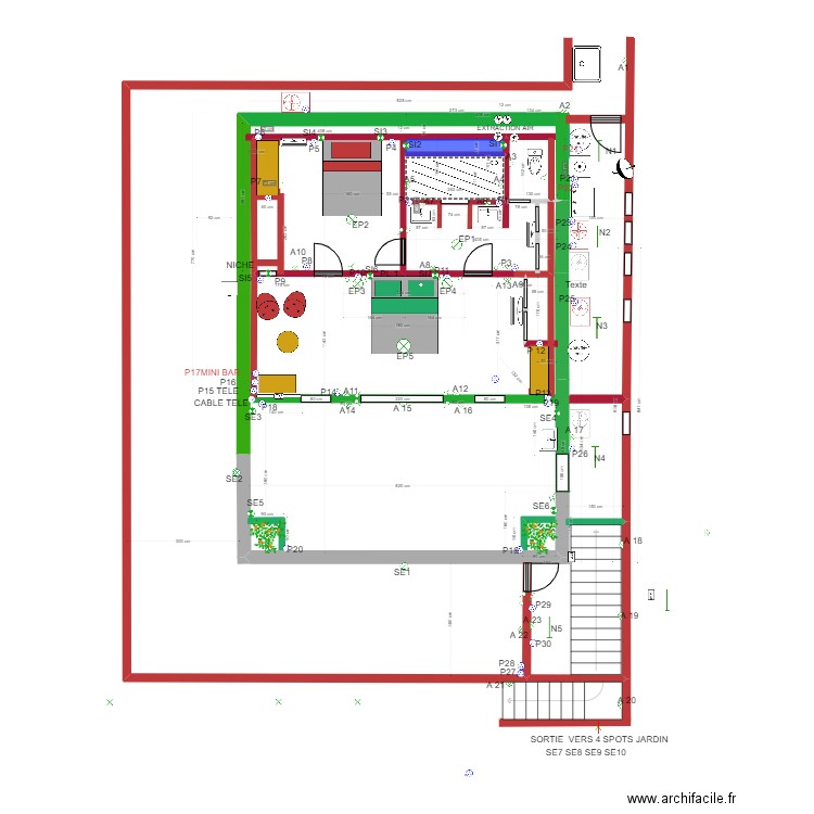 Modification 1er Maison ELECTRICITE. Plan de 0 pièce et 0 m2