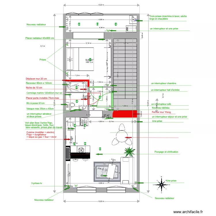 Victoire 52 travaux 2022 &eacute;lectricit&eacute;. Plan de 