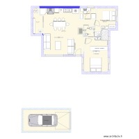 Projet 90 m2 2 CH avec SDB Bureau