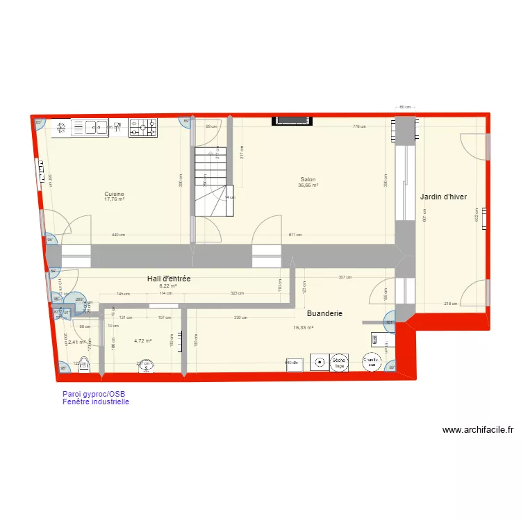 Rez-de-chaussée plan sanitaires plomberie. Plan de Rez-de-chaussée plan sanitaires plomberie. Plan de