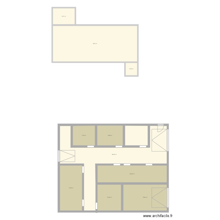 grange. Plan de 0 pièce et 0 m2