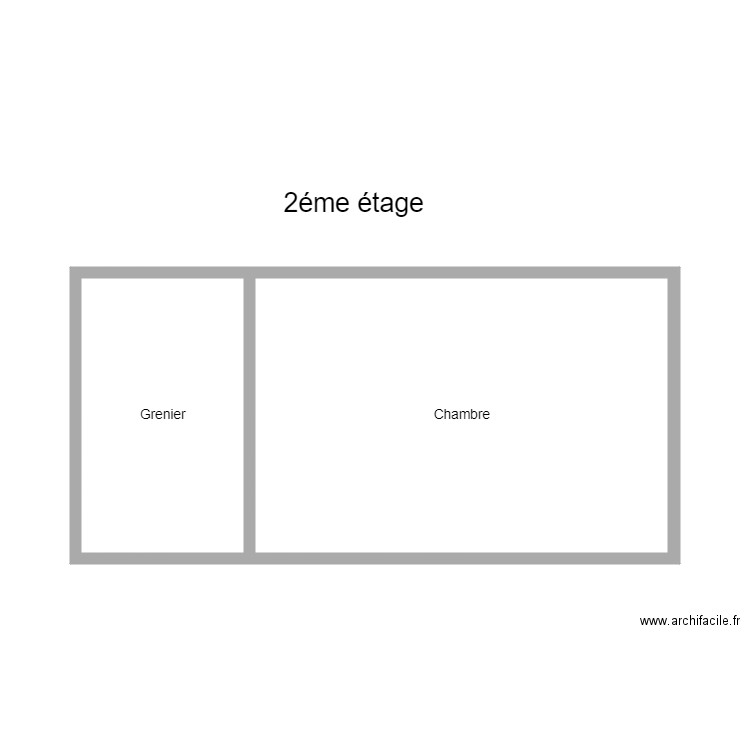 François Sarteel deuxième étage. Plan de 2 pièces et 27 m2