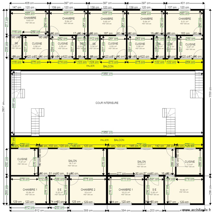 PLAN 3 COMPLEXE IMMOBILIER ETAGE R1. Plan de 0 pièce et 0 m2