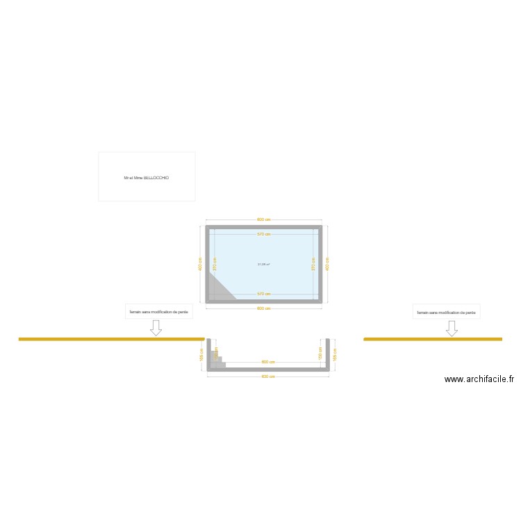 Plan piscine 8x4. Plan de 0 pièce et 0 m2