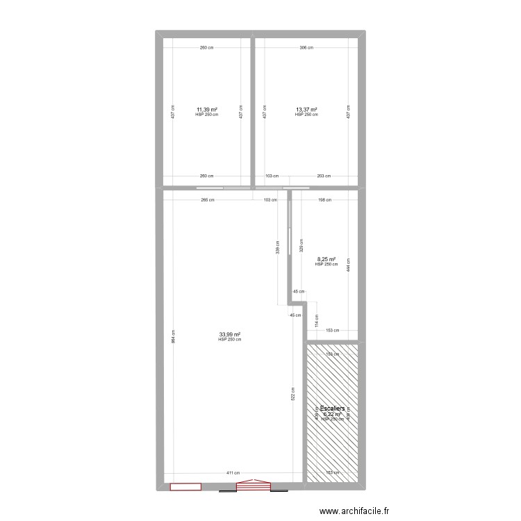 Essai sept. Plan de 5 pièces et 73 m2