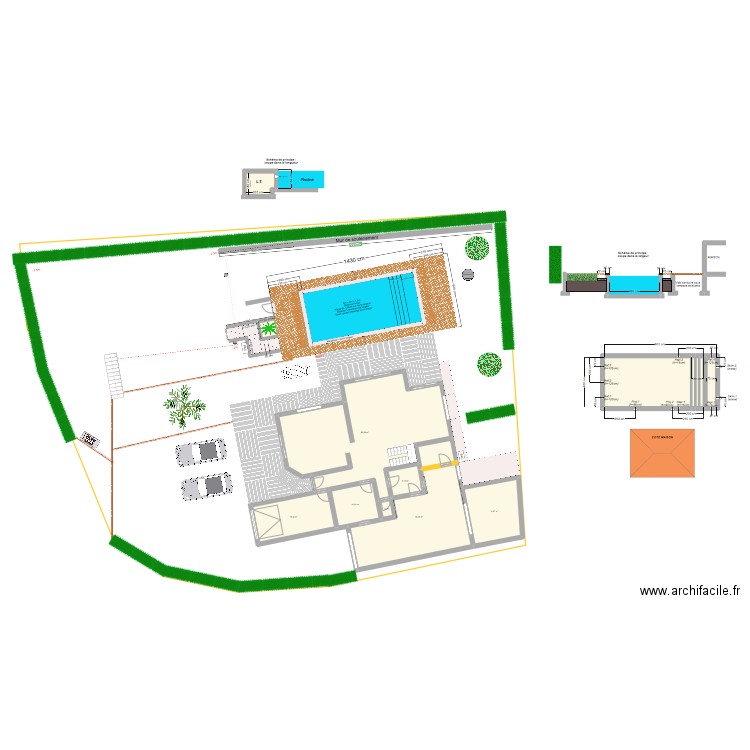 Agnelas piscine v14. Plan de 16 pièces et 267 m2
