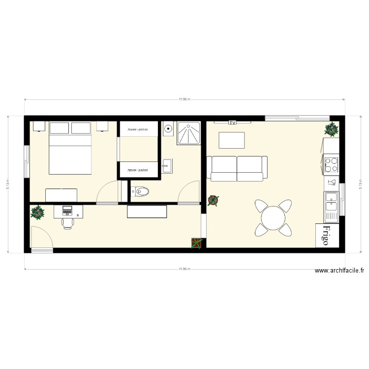 M BUCHY. Plan de 5 pièces et 52 m2