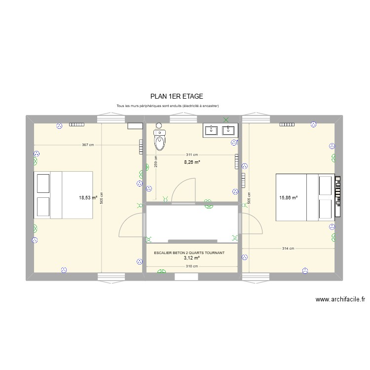 PLAN 1ER ETAGE. Plan de 0 pièce et 0 m2