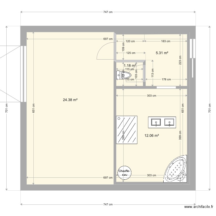 Idée 1c. Plan de 0 pièce et 0 m2