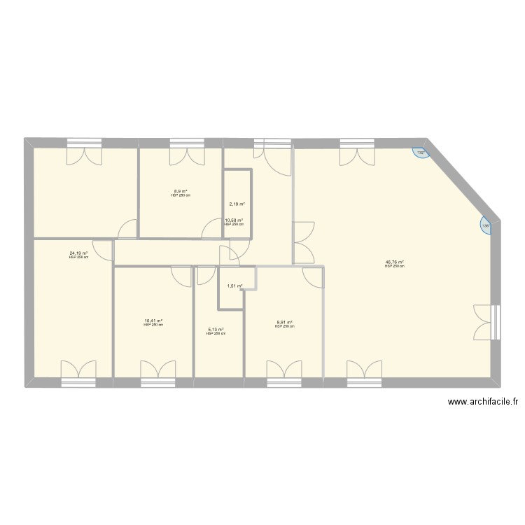 Plan de maison avec cloisons intérieures 7. Plan de 0 pièce et 0 m2