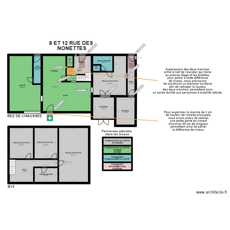 CAJ 3ieme. Plan de 21 pièces et 221 m2