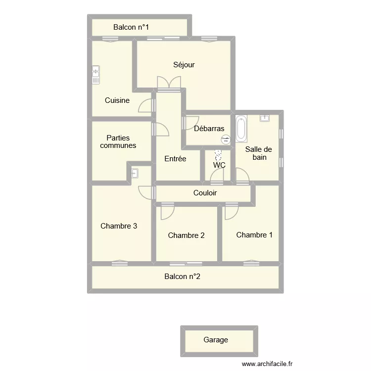guignard. Plan de 14  et 152 m²