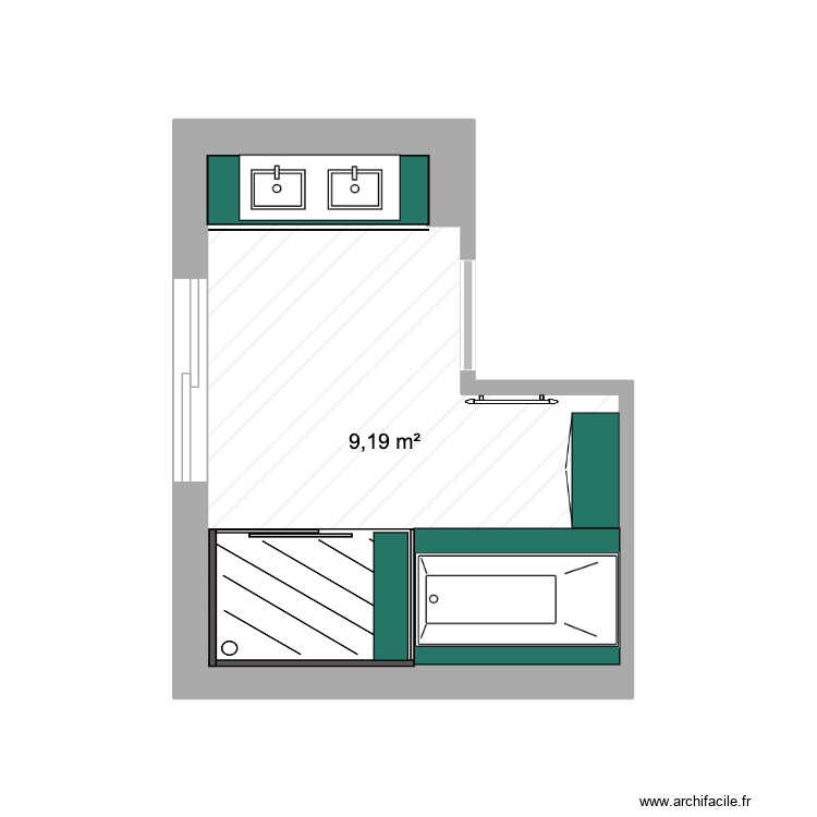 salle de bain. Plan de 0 pièce et 0 m2