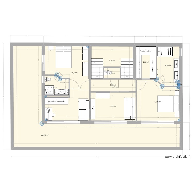 VERNEA Modification 2EME V2. Plan de 11 pièces et 115 m2