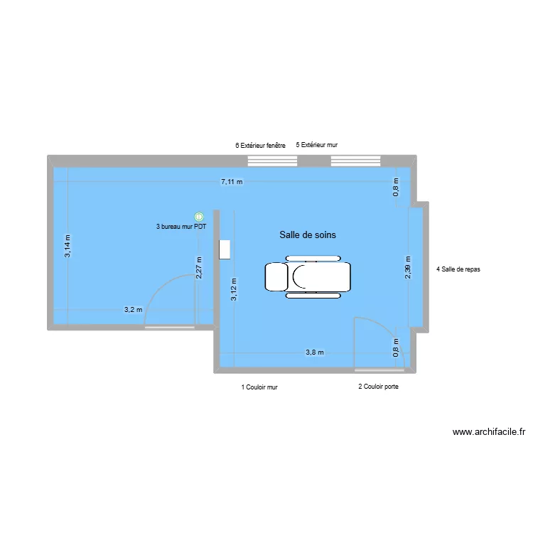 60704 Salle de soins. Plan de 